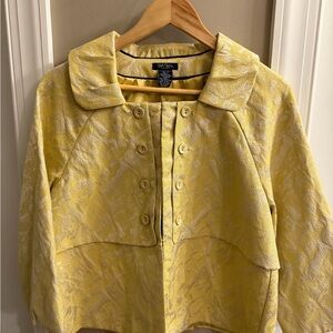 Bob Mackie Studio Women’s Mustard Gold Textured Jacket Retro Vintage NEW Size 10